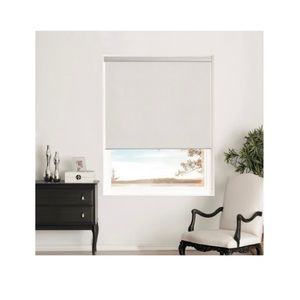 Brielle Shimmer Blackout Cordless Roller Shade 27”x 66” - Silver